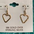 Giani Bernini Jewelry | 18k Gold Over Sterling Silver Dangle Hearts Pierced Earrings Adorable | Color: Gold/Silver | Size: Os