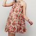 Free People Dresses | Free People Floral Pleated Mini Tent Dress | Color: Cream/Red | Size: S