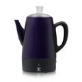Moss & Stone Electric Coffee Percolator | Body with Stainless Steel Lids Coffee Maker | Percolator Electric Pot - 10 Cups Camping Coffee Pot (Purple)