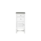 "Athens 15"" Cabinet With Drawers & Door - Glossy White With 3 CM Grey Expo Quartz Top - James Martin E645-B15L-GW-3GEX"