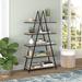Conry Blackened Bronze A-Frame Bookcase with Antiqued Gray Shelves - Hudson & Canal BK1306