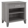 Bush Furniture Somerset Nightstand with Drawer and Shelves in Platinum Gray - Bush Business Furniture STS119PG