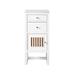 "Athens 15"" Cabinet With Drawers & Door - Glossy White With 3 CM Arctic Fall Solid Surface Top - James Martin E645-B15L-GW-3AF"