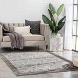 Gray 126 x 94 x 0.36 in Area Rug - Well Woven Verity Rhea Moroccan Lattice Trellis Grey Rug Polyester | 126 H x 94 W x 0.36 D in | Wayfair VER-37-7