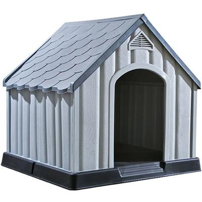 Hundehütte Grau 92x87x91 cm Kunststoff Vidaxl