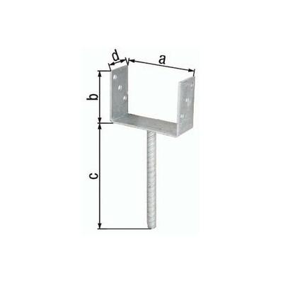 U-Pfostenträger ETA-10/0210 91x100x200x60mm feuerverzinkt mit Betonanker aus Riffelstahl Image
