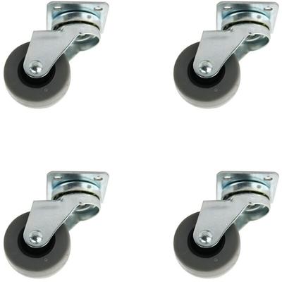 Ms Beschläge - Möbelrollen 4er Set Hartgummi ø 40mm mit Anschraubplatte Transportrolle Metall Image