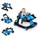 Costway 4-in-1 Foldable Activity Push Walker with Adjustable Height-Blue