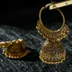 Boucles d'oreilles ethniques indiennes pour femmes grandes cloches rondes pompon bijoux gitans