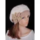 M643 Grace-Bérets en fourrure de lapin blanc pour femme chapeau en laine décoration en diamant