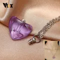 Vnox – colliers cœur en verre transparent pour femmes pendentif d'urne de crémation flacon