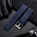 Bracelet de montre en cuir de veau italien noir marron foncé bleu 18mm 20mm 22mm 24mm ceinture