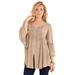 Plus Size Women's Taylor Acid Wash Big Shirt by Roaman's in New Khaki (Size 14 W)