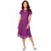Plus Size Women's Keyhole Lace Dress by Roaman's in Purple Magenta (Size 16 W)