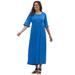 Plus Size Women's Crochet Trim Empire Knit Dress by Woman Within in Bright Cobalt (Size 6X)