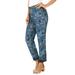 Plus Size Women's Reversible Straight-Leg Jean by Denim 24/7 in Blue Blooming Rose (Size 18 W)