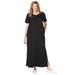 Plus Size Women's Short-Sleeve Scoopneck Jersey Maxi Dress by Woman Within in Black (Size 2X)