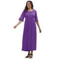 Plus Size Women's Crochet Trim Empire Knit Dress by Woman Within in Purple Orchid (Size L)