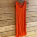 Athleta Dresses | Athleta Side Ruching Summer Sleeveless Dress. Size M. Orange. | Color: Orange | Size: M