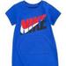 Nike One Pieces | Infant Boy's Nike Logo Graphic Colorblock Romper, Size 6-9m - Blue | Color: Blue | Size: 6-9mb