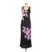 Zanzea Collection Casual Dress - Maxi: Black Floral Motif Dresses - Women's Size 6