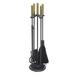 Minuteman International Bedford Black and Polished Brass Fireplace Tools (Set of 4)