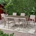 Bexey Outdoor Modern 6 Seater Aluminum Dining Set with Wicker Table Top by Christopher Knight Home