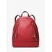 Michael Kors Brooklyn Medium Pebbled Leather Backpack Red One Size