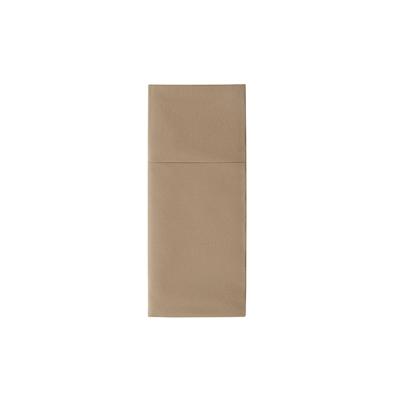 Starpak 100 Bestecktaschen, Airlaid 40 cm x 48 cm taupe "Premium" mit Besteckfalz