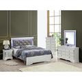 Glory Furniture Verona G6700C-KB3 Queen Bed, Silver Champagne Wood & /Upholstered/Faux leather in Gray | 53 H x 65 W x 85 D in | Wayfair G6700C-QB3