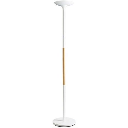 lampadaire led pryska - bois et blanc - unilux