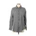 H&M Long Sleeve Button Down Shirt: Black Checkered/Gingham Tops - Women's Size 8