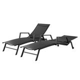 Corvus Sorrento Outdoor Sling Fabric Adjustable Chaise Lounge with Arms