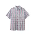 Men's Big & Tall Short-Sleeve Plaid Sport Shirt by KingSize in Cool Blue Plaid (Size 9XL)