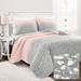 Glitter Ombre Metallic Print Quilt Blush/Gray 3Pc Set Full/Queen - Lush Decor 16T007795