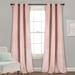 Prima Velvet Solid Light Filtering Window Curtain Panels Blush 38X108 Set - Lush Decor 21T010821