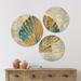 East Urban Home Designart 'Coastal Pastel Seashells I' Vintage Nautical Wood Wall Art Set Of 3 Circles Wood in Brown | 34 H x 44 W x 1 D in | Wayfair