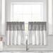 Linen Button Kitchen Tier Window Curtain Panels Gray/White 29X24+2 Set - Lush Decor 21T010404