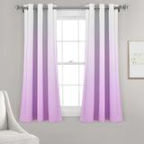 Mia Ombre Insulated Grommet Blackout Window Curtain Panels Lavender 38X63 Set - Lush Decor 16T004512