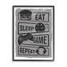 Stupell Industries Eat Sleep Game Repeat Phrases Video Gamer Icons by Lux + Designs - Textual Art Print Canvas in Gray | Wayfair ae-956_fr_16x20