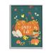 Stupell Industries Happy Fall Greeting Plump Orange Pumpkin Festive Moths by - Textual Art Canvas in Green | 14 H x 11 W x 3 D in | Wayfair
