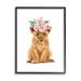 Stupell Industries Boho Rose Floral Crown Lion Cub Safari Animal by Ziwei Li - Graphic Art Print Canvas in Pink | 30 H x 24 W x 1.5 D in | Wayfair