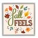 Stupell Industries Fall Feels Phrase Festive Harvest Foliage Autumn Leaves by Jo Taylor - Textual Art Canvas in Green/Orange | Wayfair