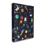 Stupell Industries Outer Space Fun Alphabet Kid's ABC by - Textual Art Canvas in Black | 20 H x 16 W x 2 D in | Wayfair ae-950_cn_16x20