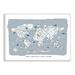 Stupell Industries World Continents & Regional Animals Map Soft Blue by - Graphic Art Wood in Brown | 10 H x 15 W x 3 D in | Wayfair