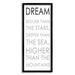 Stupell Industries Dream Bigger Than the Stars Motivational Phrase by Anna Quach - Textual Art Canvas in Gray/White | 30 H x 13 W x 1.5 D in | Wayfair