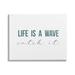 Stupell Industries Life's a Wave Catch It Phrase Nautical by Birch&Ink - Textual Art Canvas in White | 36 H x 48 W x 1.5 D in | Wayfair