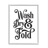 Stupell Industries Laundry Wash Dry & Fold Phrase Minimal White by Lettered & Lined - Textual Art Canvas in Black | 14 H x 11 W x 1.5 D in | Wayfair