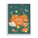 Stupell Industries Happy Fall Greeting Plump Orange Pumpkin Festive Moths by - Textual Art Canvas in Green | 14 H x 11 W x 3 D in | Wayfair