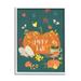 Stupell Industries Happy Fall Greeting Plump Orange Pumpkin Festive Moths by - Textual Art Canvas in Green | 30 H x 24 W x 4 D in | Wayfair